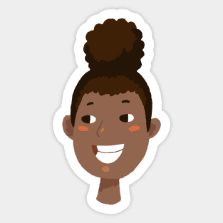 Cute black girl avatar Sticker
